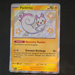 Pokemon Pachirisu 138/091 SV: Paldean Fates Shiny Rare Holo English TCG - Image 1