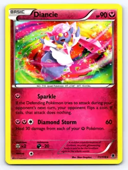 Diancie 71/119 Holo Rare Phantom Forces Pokemon Moderately Played - Image 1
