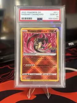 2022 POKEMON GO #011 RADIANT CHARIZARD PSA 10 - Image 1