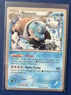 Blastoise World Championship 2015 Pokemon TCG 16/101 Rare Signed Non Holo LP+ - Image 1