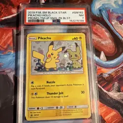 2019 POKEMON SM BLACK STAR PROMO TEAM UP SINGLE PACK BLISTERS PIKACHU-HOLO PSA 7 - Image 1