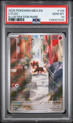 2025 POKEMON MEG EN-MEGA EVOLUTION ILLUSTRATION RARE #139 LITLEO PSA 10 - Image 1