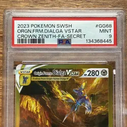 Pokemon 2023 Origin Forme Dialga VSTAR GG68 Gold Secret Rare Crown Zenith PSA 9 - Image 3