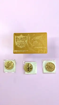 Pokemon LUGIA GOLD LICENCE + 3 LEGENDARY BIRDS medals - JR Stamp Rally 1999 - Image 1