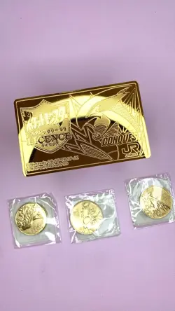 Pokemon LUGIA GOLD LICENCE + 3 LEGENDARY BIRDS medals - JR Stamp Rally 1999 - Image 4