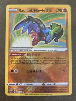 Radiant Hawlucha 081/189 Swsh10: Astral Radiance Holo Pokemon TCG NM - Image 1