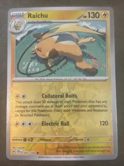 Raichu 052/162 Sv05: Temporal Forces Reverse Holo Pokemon TCG NM - Image 1