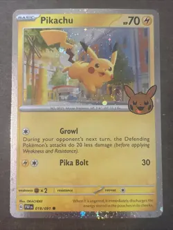 Pokemon Pikachu 018/091 (SWIRL) Cosmos Holo Rare - Trick or Trade 2024 (NM) - Image 2