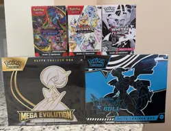 POKEMON MEGA EVOLUTION/SCARLET & VIOLET BUNDLE SEALED!! ETB (x2) BOOSTER (x3) - Image 1