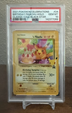 Pokemon - Celebrations 25th Anniversary - Birthday Pikachu #24 PSA 10 - Image 1