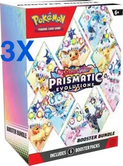 👑 POKEMON- PRISMATIC ⭐ EVOLUTIONS SEALED BOOSTER BUNDLE ( LOT OF 3) - Image 1