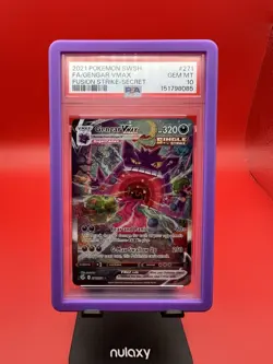 Pokemon Gengar VMAX Alternate Art Secret Rare Fusion Strike Holo PSA 10 271/264 - Image 1