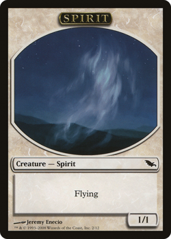 Spirit Token #2 (MP) Shadowmoor SHM Magic MTG - Image 1