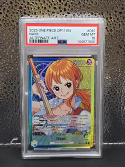 2025 One Piece Nami Leader Alt Art Alternative #OP11-041 PSA 10 GEM MINT - Image 1