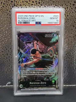 Roronoa Zoro PSA 10 Alt Art - One Piece OP12-020 Legacy of the Master English - Image 1