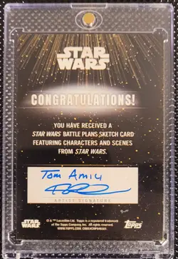 2021 Topps Battle Plans Palpatine Star Wars Sketch card by Tom Amici - Image 2