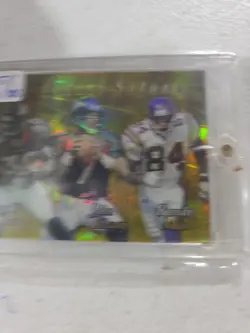 Rare 1999 Topps Finest Gold Refractor Elway Moss Terrell Davis #057/100 Die Cut - Image 2