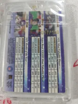 Rare 1999 Topps Finest Gold Refractor Elway Moss Terrell Davis #057/100 Die Cut - Image 3