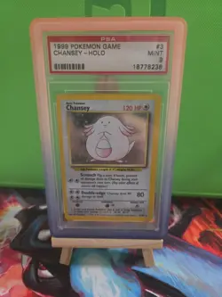 PSA 9 MINT 1999 Pokemon Chansey 3/102 Base Set Unlimited HOLO - Image 1
