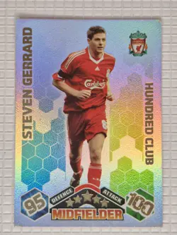 TOPPS MATCH ATTAX 2009/10- STEVEN GERRARD - 100 HUNDRED CLUB - Liverpool - Image 1