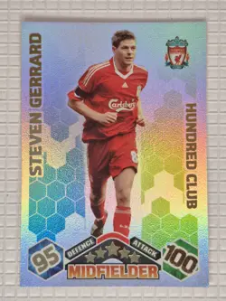 TOPPS MATCH ATTAX 2009/10- STEVEN GERRARD - 100 HUNDRED CLUB - Liverpool - Image 3