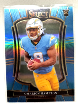 Omarion Hampton /99 Rookie - 2025 Panini Select Light Blue Premier #102 Chargers - Image 1