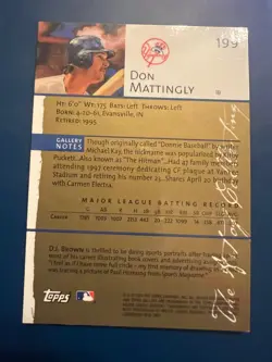 Don Mattingly 2003 Topps Gallery Artis's Proof New York Yankees #199 🔥 - Image 2
