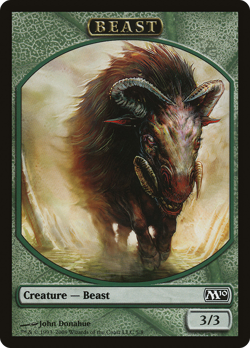 Beast Token #5 (MP) Magic 2010 M10 Magic MTG - Image 1