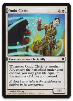 Ondu Cleric #30 (NM) Zendikar ZEN Magic MTG - Image 1