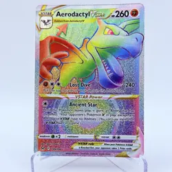 Pokemon Lost Origin - Aerodactyl Vstar - 199/196 - Rainbow Rare Full Art - MINT - Image 1