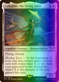 MTG Celestine, the Living Saint (10u/657) Warhammer 40,000 LP FOIL- SURGE - Image 1