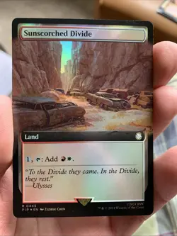 Sunscorched Divide SURGE FOIL EXTENDED RARE Fallout PIP MTG Magic Gathering NEW - Image 1