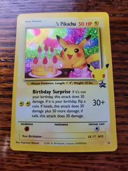 Birthday Pikachu 24 Holo Promo Pokemon TCG Celebrations NM - Mint - Image 1