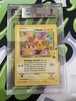 99-02 Pokemon TCG Black Star Promo #24 Birthday Pikachu's HOLO BGS 9 Celebration - Image 1