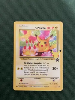 Pikachu Birthday 24 Black Star Promo 25th Celebrations Pokemon Card - Image 1