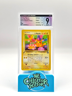 Birthday Pikachu 24 World Collection Promo Rare Pokemon Card 2000 TCG PCG 9 - Image 1