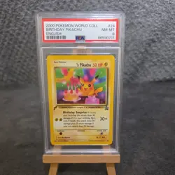PSA 8 - Birthday Pikachu #24 2000 World Collection Promo - Pokemon - Image 1