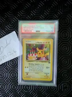 2000 POKEMON PROMO BLACK STAR #24 BIRTHDAY PIKACHU PSA 7 SWIRL WIZARDS WOTC - Image 2