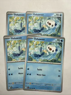 Oshawott x4 (playset) 021/086 White Flare (WHT en) Common NM Pokemon - Image 1