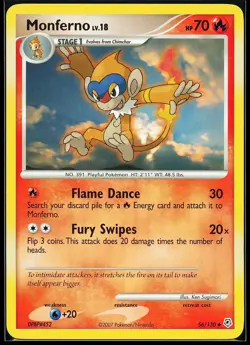 Monferno 56/130 Uncommon Diamond and Pearl Pokemon Card - Image 1