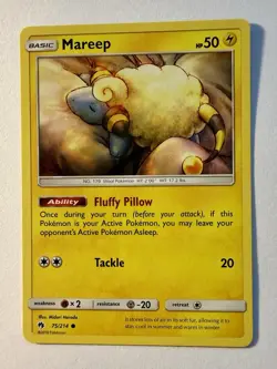Mareep 75/214 Common Regular Card SM - Lost Thunder Pokemon TCG VLP/NM - Image 1