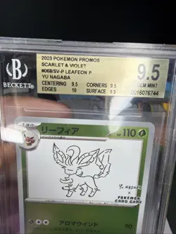 Pokemon Leafeon 068 Yu Nagaba Promo Reverse Holo BGS Beckett 9.5 - Image 1