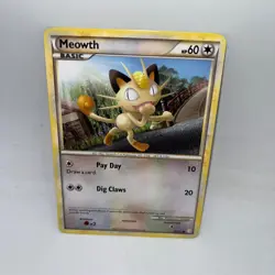 Meowth 75/123 Common HeartGold & SoulSilver Pokemon Moderately Played - Image 1
