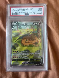 2022 Pokemon SWSH BSP FA/Charizard v Ultra Premium Collection #260 PSA 9 - Image 1