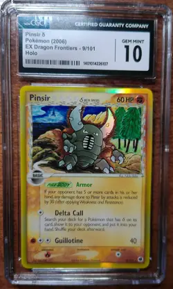 2006 Pokemon EX Dragon Frontiers Pinsir #9 Delta Species CGC 10 GEM MINT - Image 1