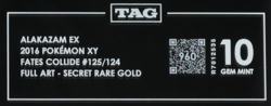 2016 Pokemon XY Fates Collide 125/124 Alakazam EX Full Art SR TAG 10 (960) - Image 3