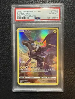 2022 POKEMON SWORD & SHIELD BRILLIANT STARS #TG05 FULL ART/ZEKROM PSA 10 - Image 1