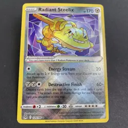Radiant Steelix 124/196 Near Mint Holofoil SWSH Lost Origin Rare Pokemon TCG - Image 1