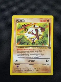 Mankey 55/64 Jungle Common Pokemon TCG LP - Image 1