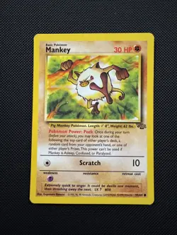 Mankey 55/64 Jungle Common Pokemon TCG LP - Image 1